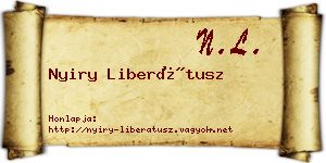 Nyiry Liberátusz névjegykártya